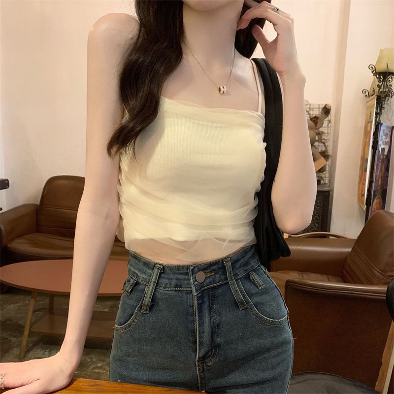 Áo hai dây JSC dáng ngắn phong cách ngọt ngào xinh xắn thời trang mùa hè cho nữ