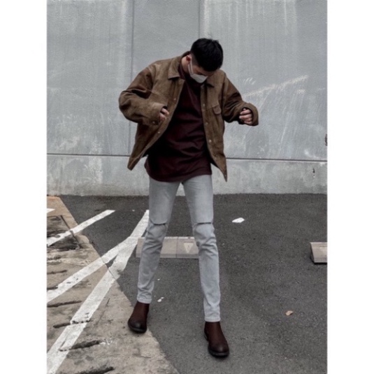 QUẦN JEANS NAM SKINNY XÁM TRO RÁCH GỐI TALURETRO a124 a4 q8 | BigBuy360 - bigbuy360.vn