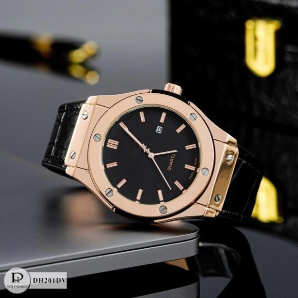 Đồng hồ nam nữ hugi HB size 42mm - 38mm, dây da.