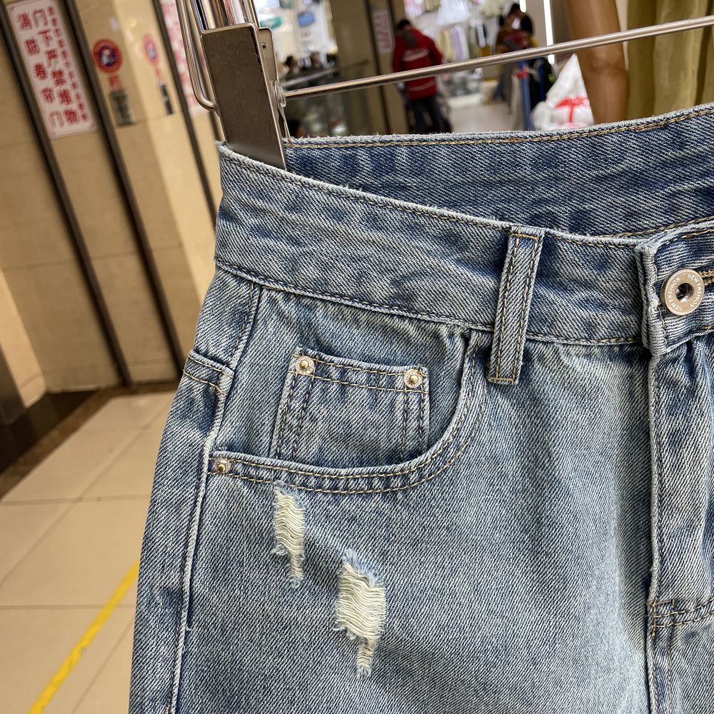 Quần short denim JSC lưng cao ống rộng rách gối thời trang mùa hè 2023 dành cho nữ