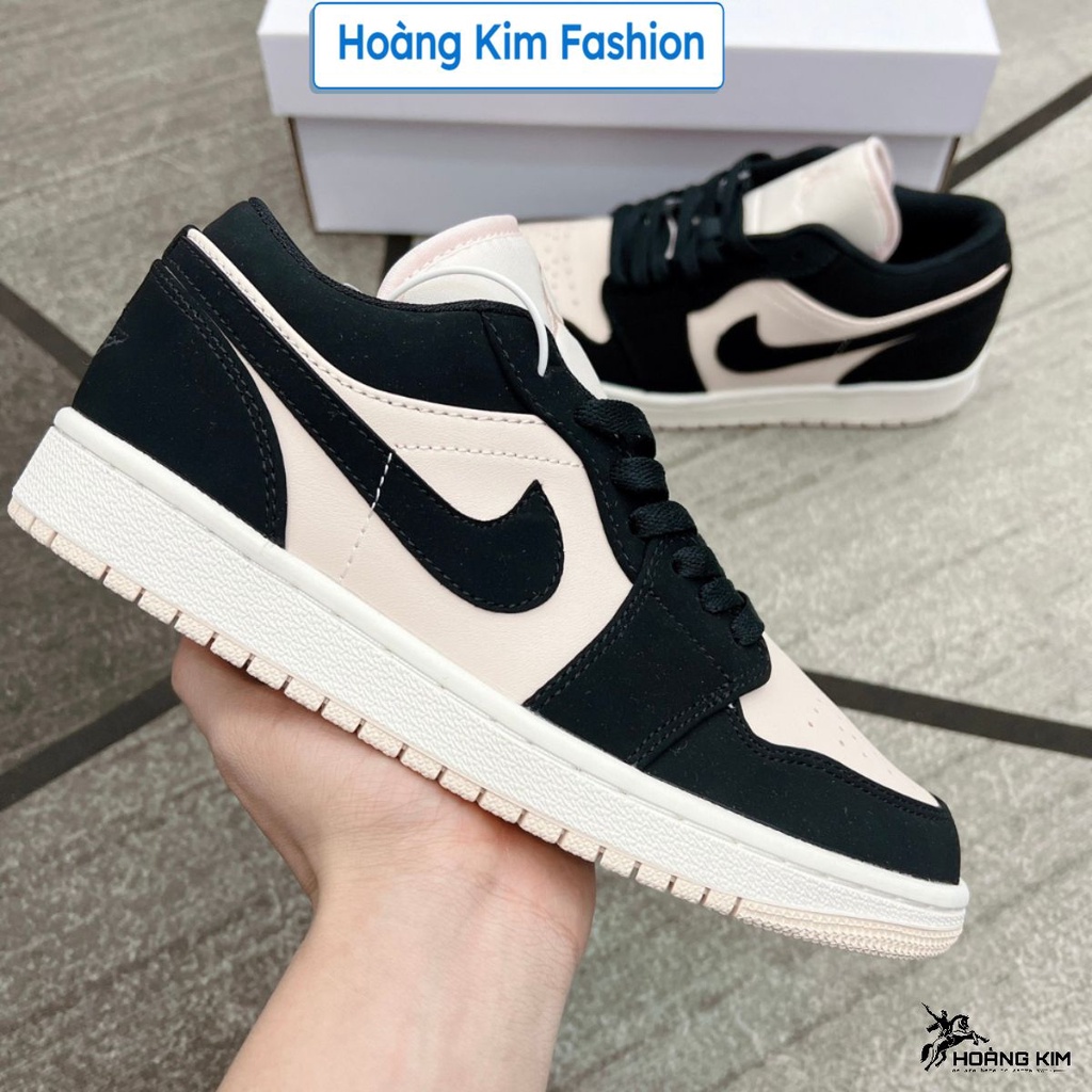 Giày 𝐉𝐨𝐫𝐝𝐚𝐧 1 hồng đen nữ, Giày thể thao JD 1 cổ thấp Black Guava Ice hồng đen bản đẹp full box bill