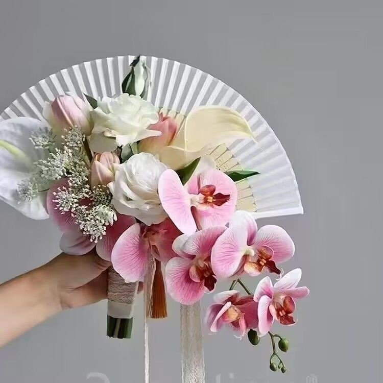 Quạt Xếp Cầm Tay Cô Dâu Phong Cách Trung Hoa Xiaohongshu iris Sườn Xám Xiuhe morni