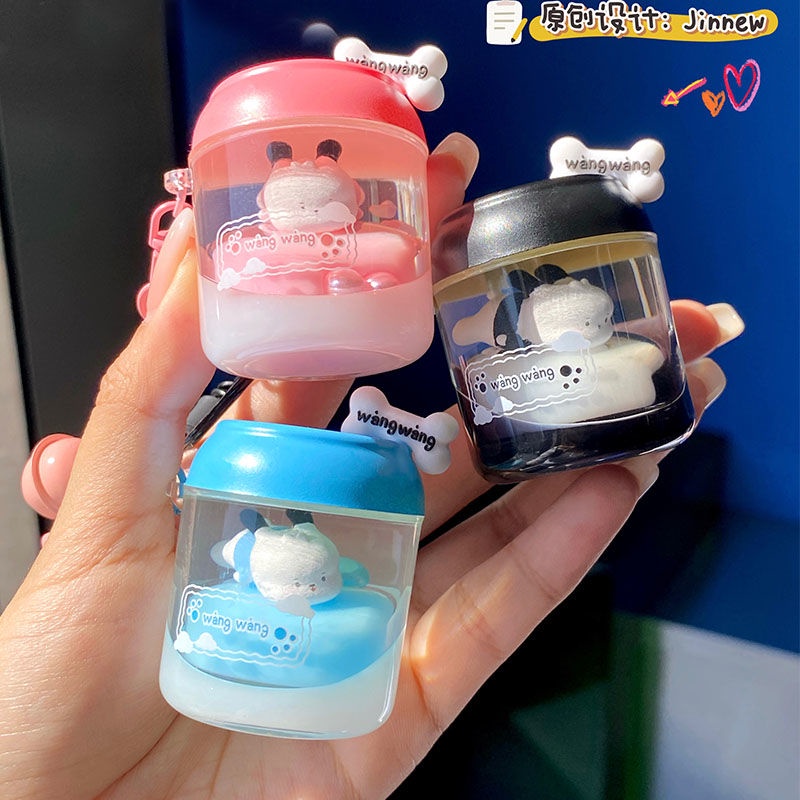 Pacha Móc Khóa Mặt Dây Chuyền Nhỏ Nhắn Hình Chó Pacha Và Lon Dầu Dễ Thương Làm Trang Sức Cho Cặp Đôi / Bạn Gái