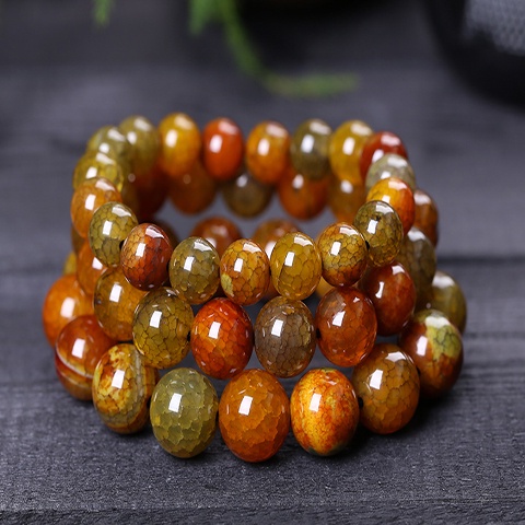 Chuỗi 108 Hạt Đeo Tay Họa Tiết Rồng Bằng Đá Tự Nhiên