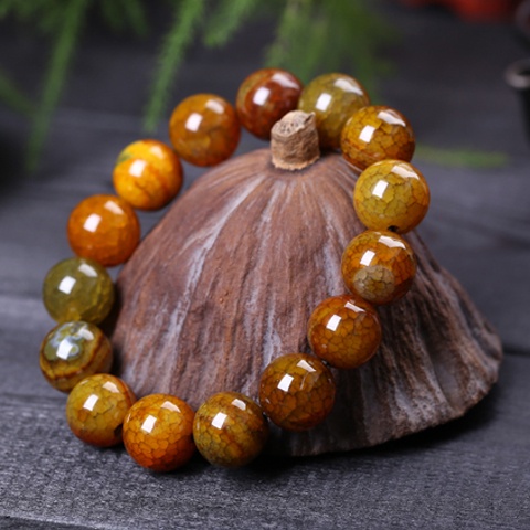 Chuỗi 108 Hạt Đeo Tay Họa Tiết Rồng Bằng Đá Tự Nhiên