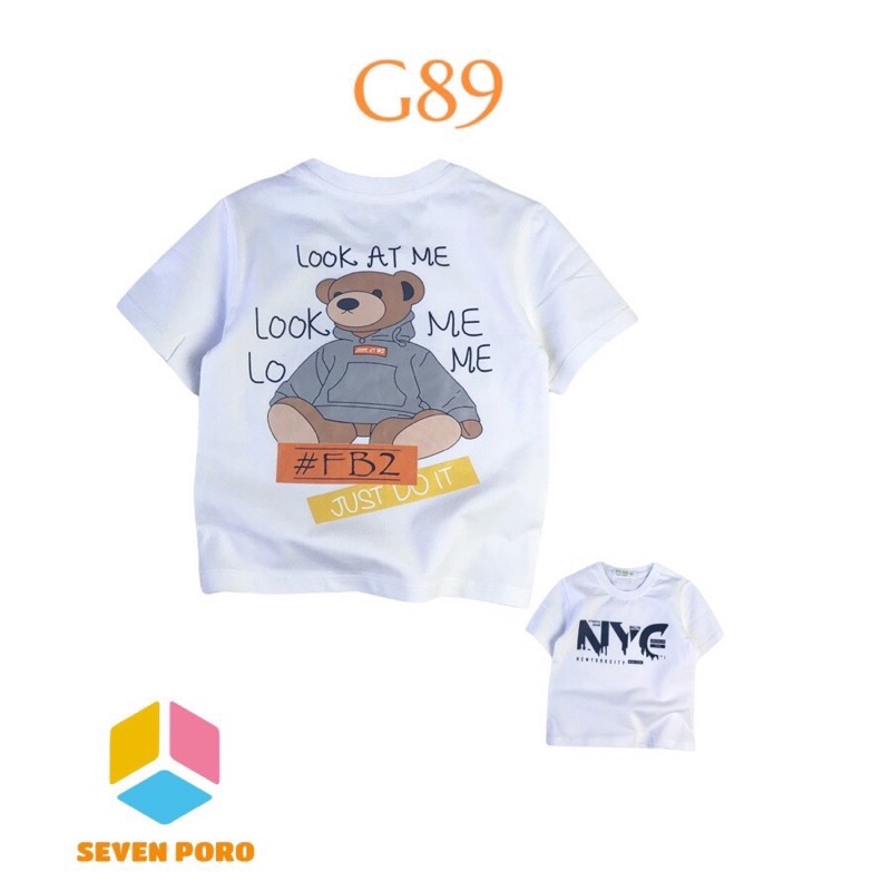 Áo Thun Bé Trai In Hình Gấu G89 Size 25-40kg G&K Kids - Sevenporo