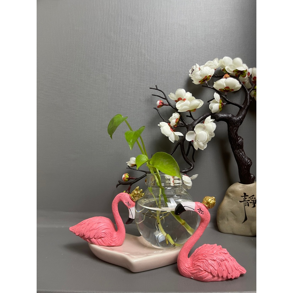 Bình hoa hồng hạc, Hồng hạc kèm bình thủy sinh trang trí bàn làm việc,góc học tập 2603 | BigBuy360 - bigbuy360.vn