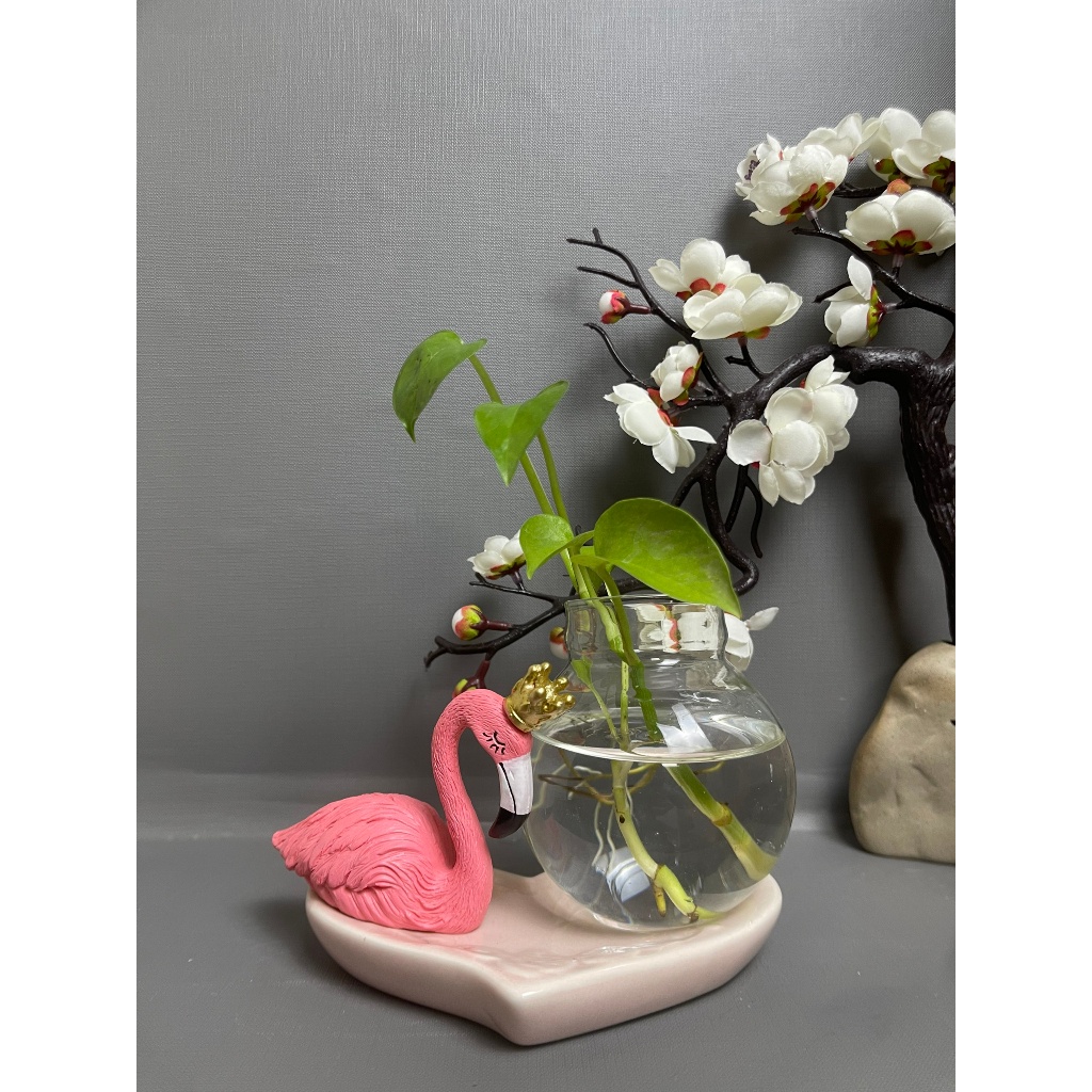 Bình hoa hồng hạc, Hồng hạc kèm bình thủy sinh trang trí bàn làm việc,góc học tập 2603 | BigBuy360 - bigbuy360.vn