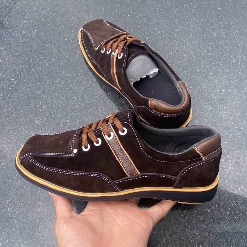 Giày nam siêu bền da bò  đế kếp đã khâu đế xung quanh