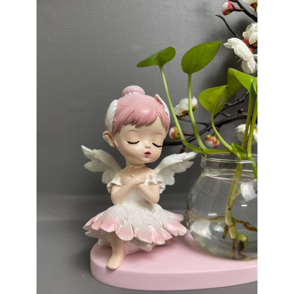 Tượng bé gái múa ba lê, Tượng bé gái đáng yêu kèm bình thủy sinh trang trí bàn làm việc,góc học tập 2603 | BigBuy360 - bigbuy360.vn