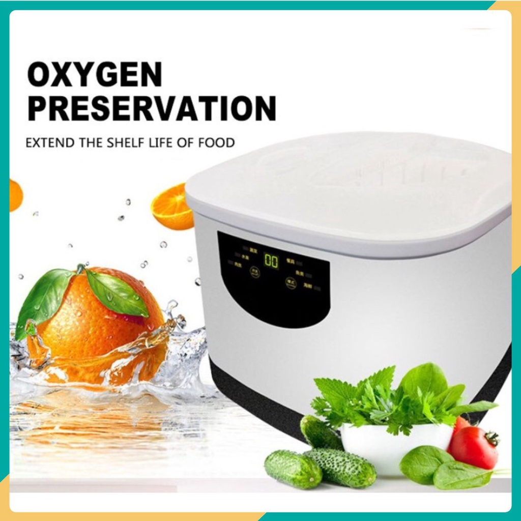 Máy rửa rau củ quả thực phẩm Ozone bằng phương pháp rung động của nước hiệu quả diệt khuẩn 99.99% gia dụng 8 Lít ☘️☘️