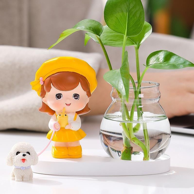 Tượng cặp đôi, Đồ trang trí tiểu cảnh kèm bình thủy sinh đặt bàn làm việc, góc học tập2603 | BigBuy360 - bigbuy360.vn