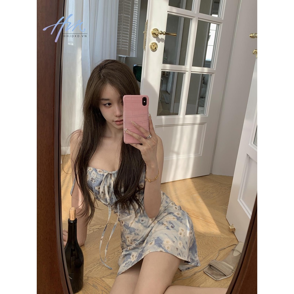 Đầm Hai Dây Mỏng Nhẹ In Họa Tiết Hoa Cúc Phong Cách Pháp Thời Trang Mới 2023 Cho Nữ