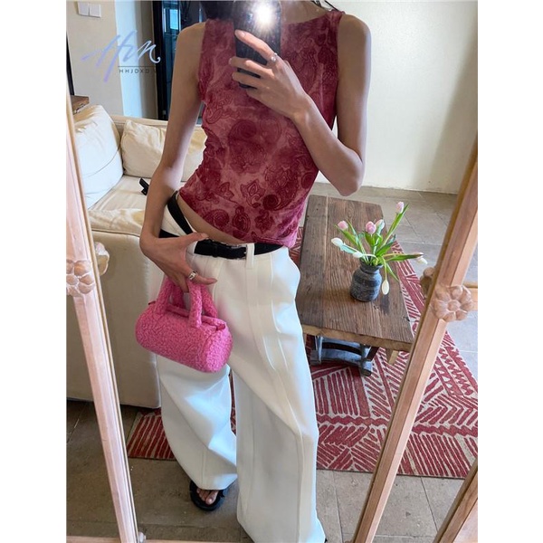 Áo Thun Dáng Ôm Hở Lưng Màu Hồng Thời Trang Mùa Hè 2023