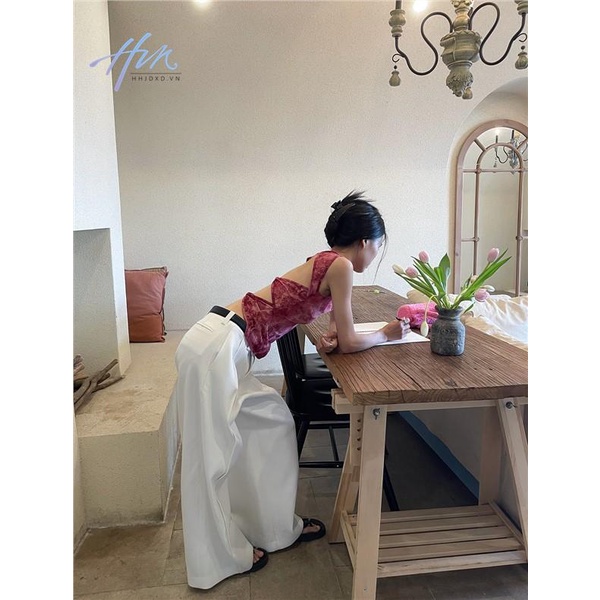 Áo Thun Dáng Ôm Hở Lưng Màu Hồng Thời Trang Mùa Hè 2023