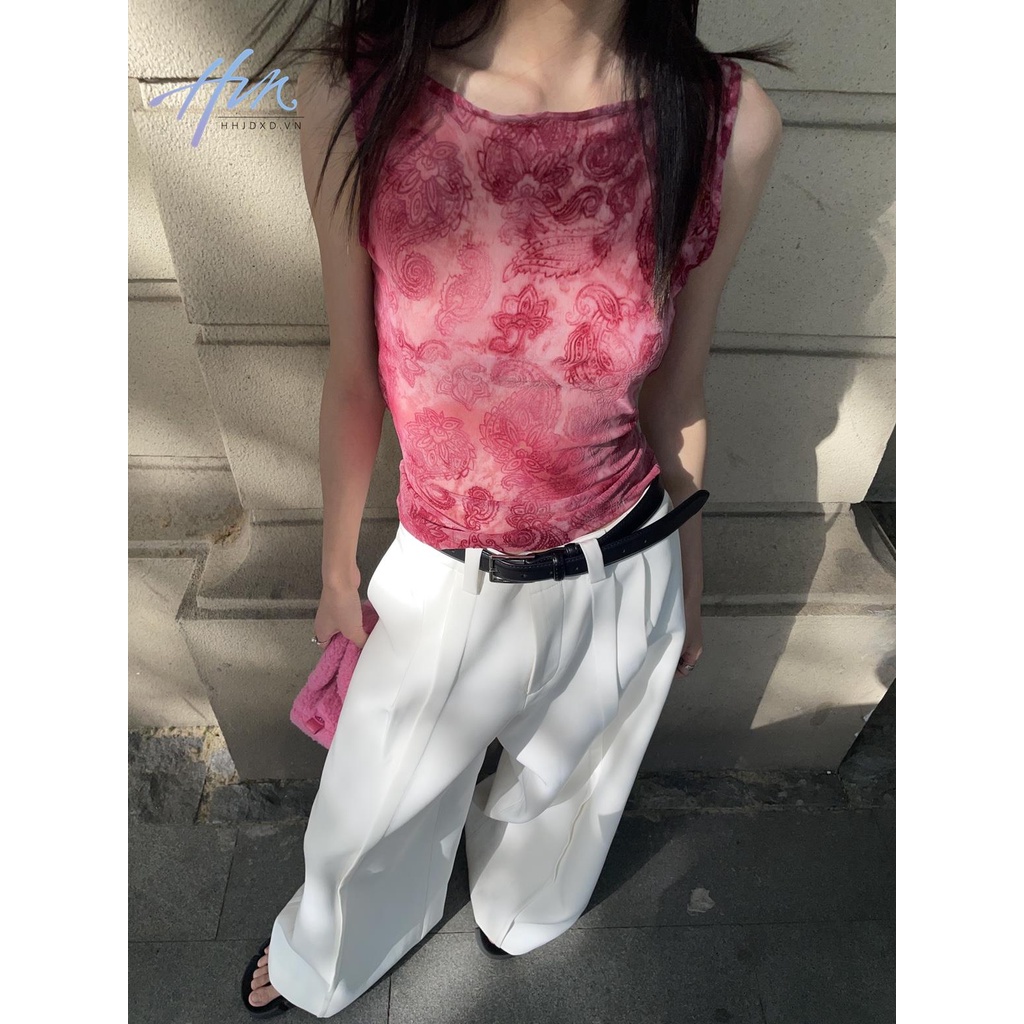 Áo Thun Dáng Ôm Hở Lưng Màu Hồng Thời Trang Mùa Hè 2023