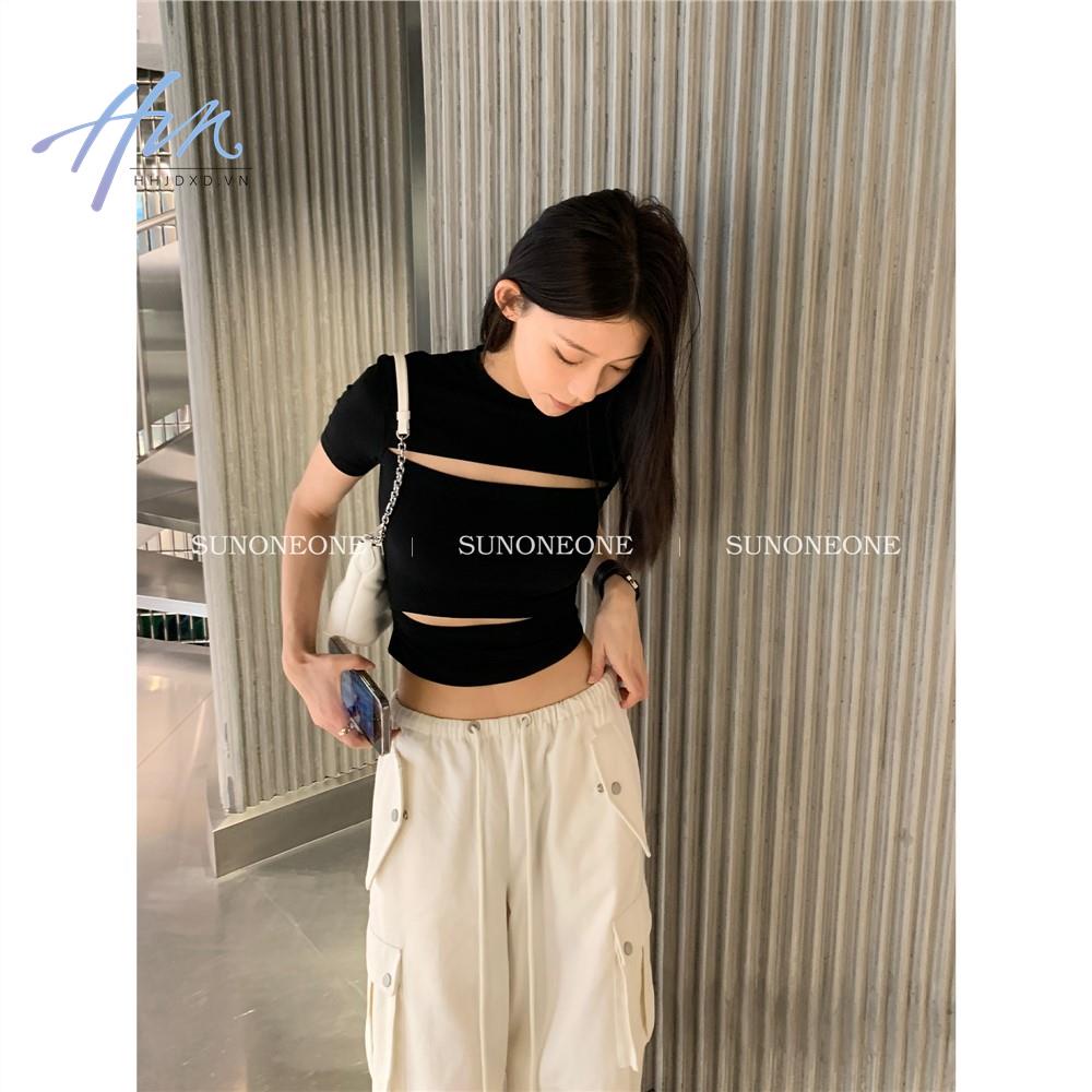 Áo Thun Tay Ngắn Dáng Ôm Thiết Kế Khoét Rỗng Thời Trang Mùa Hè Cho Nữ