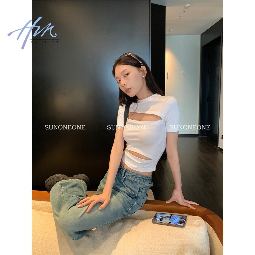 Áo Thun Tay Ngắn Dáng Ôm Thiết Kế Khoét Rỗng Thời Trang Mùa Hè Cho Nữ