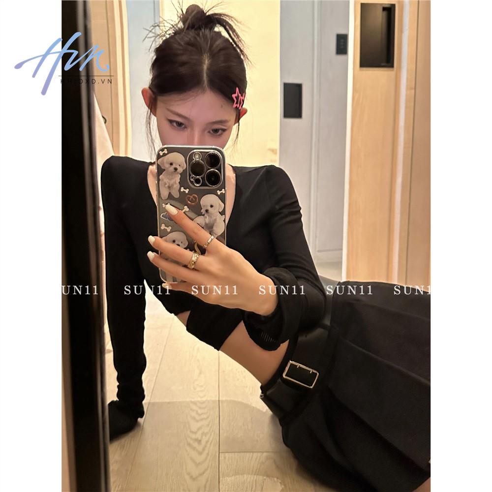 Áo Thun Lửng Tay Dài Thời Trang Quyến Rũ Dành Cho Nữ