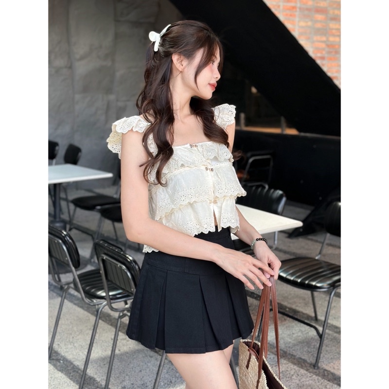 Áo Kiểu - 28199 - 2 Dây Bèo - Ren Tầng