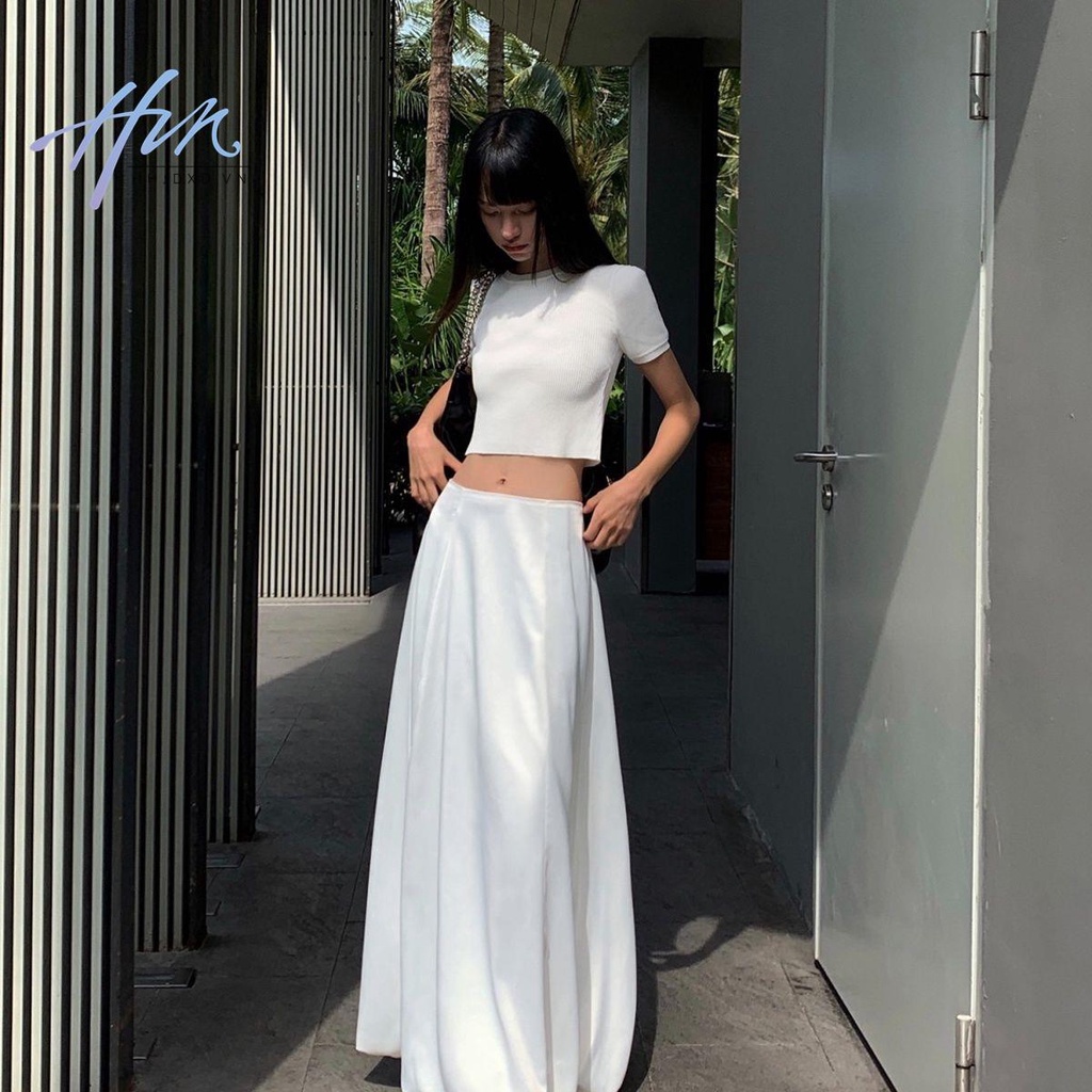 Chân Váy Đen Dáng Chữ a Lưng Cao Phong Cách Phương Tây Thời Trang Mùa Hè 2023