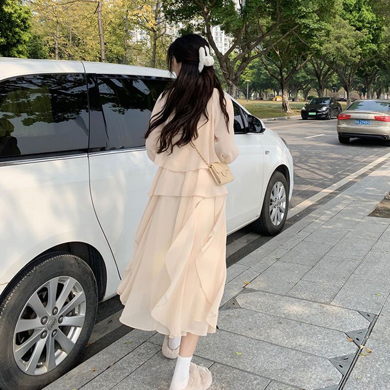 Set Đầm Hai Dây Và Áo Khoác Cardigan Dài Tay Chống Nắng Thời Trang Mùa Hè Cho Nữ