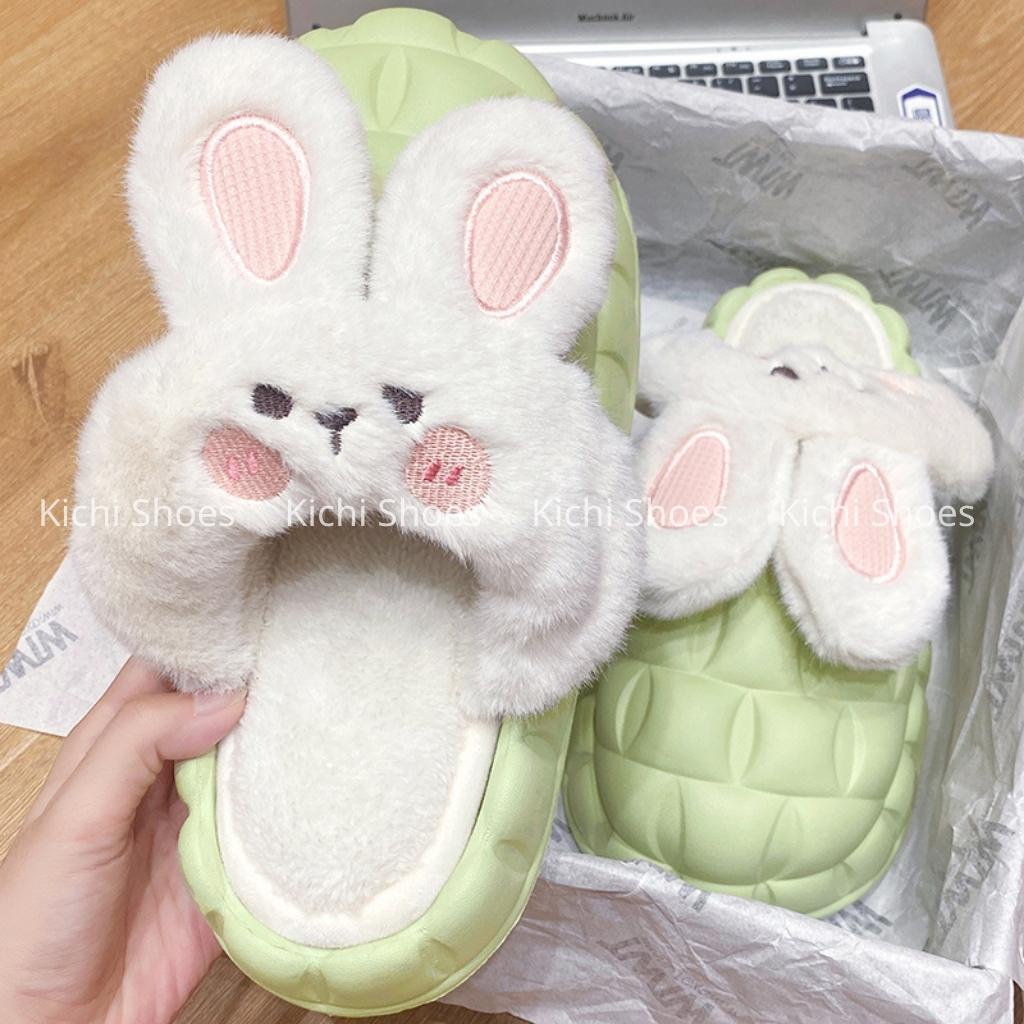 Dép thỏ bông lông có thể tháo rời dép thỏ đi trong nhà ngoài trời ZH3051