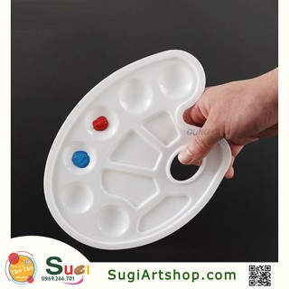 Vĩ oval nhỏ 10 ô - khay pha màu nhựa - bảng palette pha màu