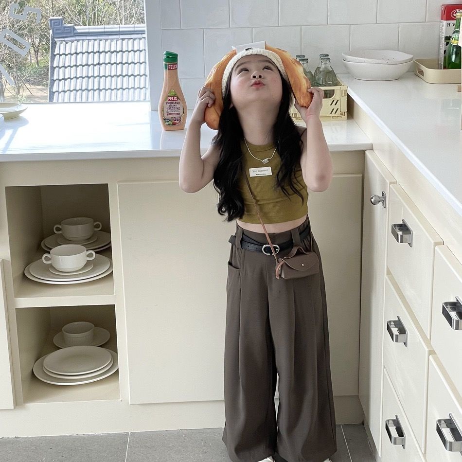 2023 Set Áo Thun Tay Ngắn Và Quần Dài Mới Dành Cho Bé Gái