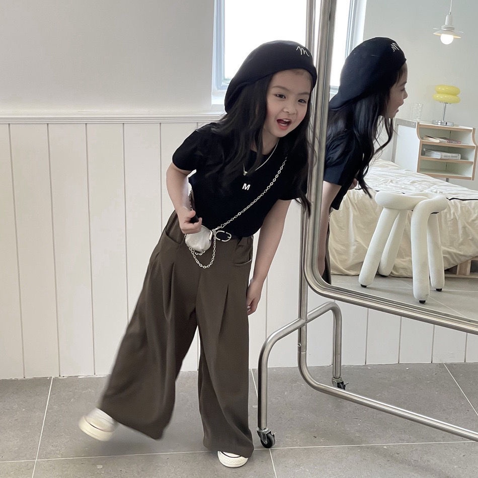 2023 Set Áo Thun Tay Ngắn Và Quần Dài Mới Dành Cho Bé Gái