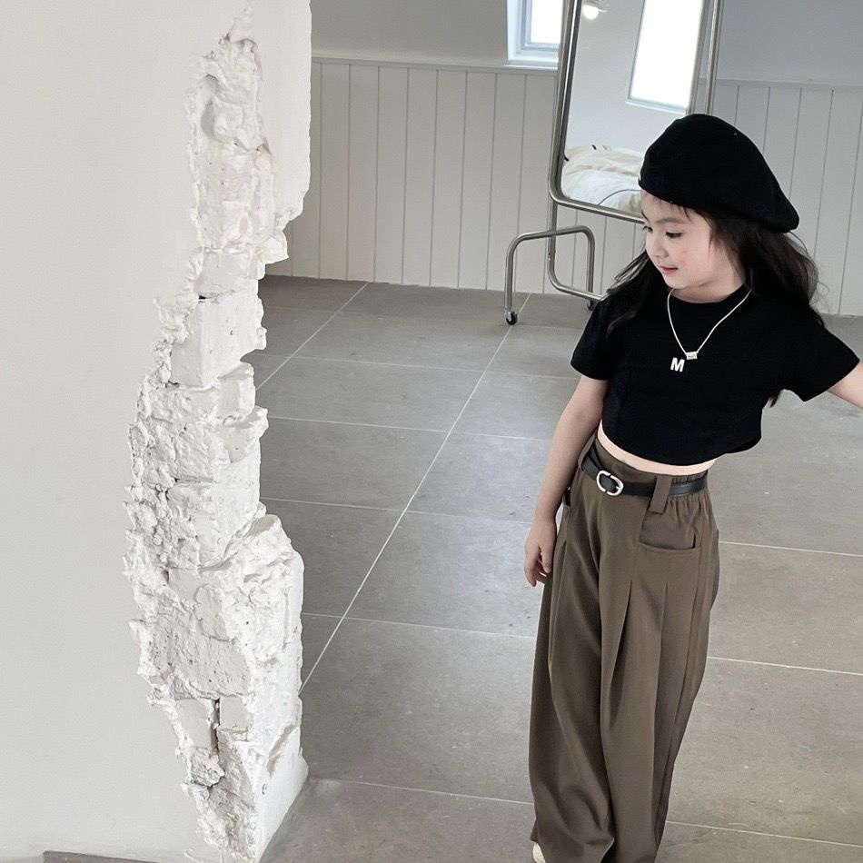 2023 Set Áo Thun Tay Ngắn Và Quần Dài Mới Dành Cho Bé Gái