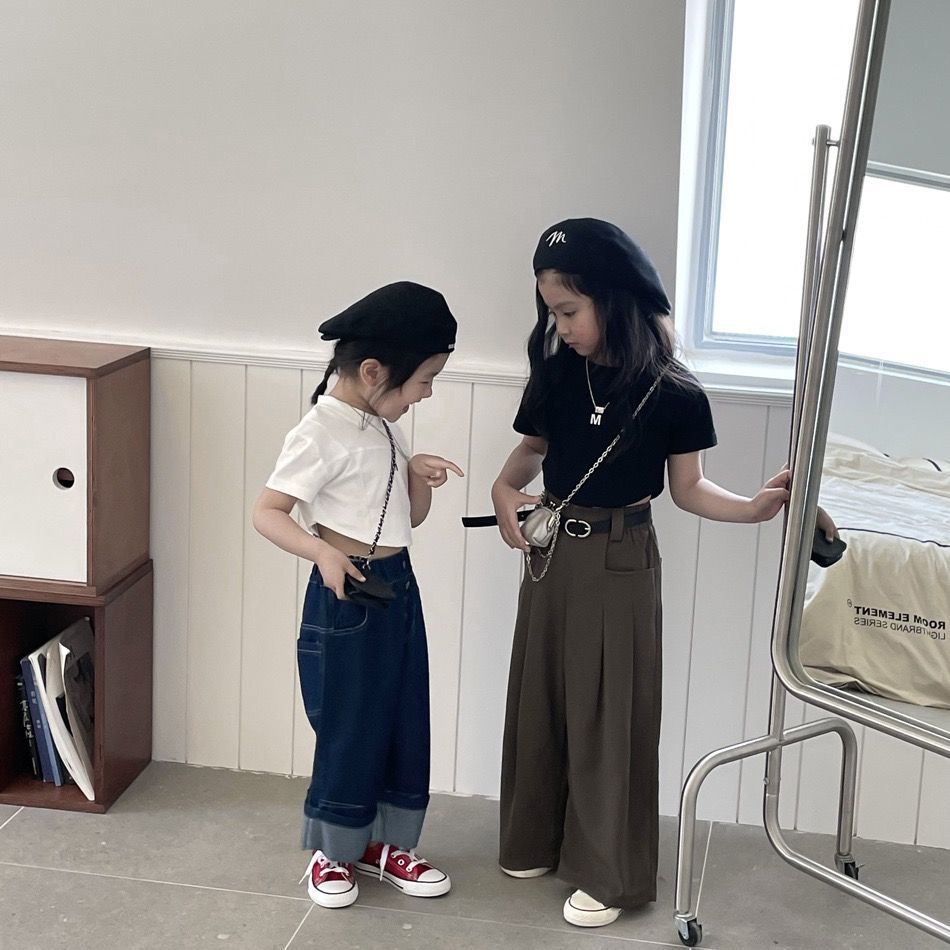 2023 Set Áo Thun Tay Ngắn Và Quần Dài Mới Dành Cho Bé Gái