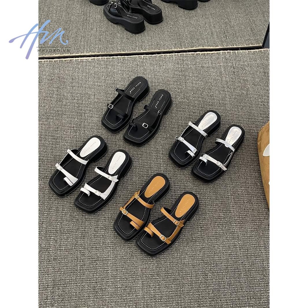 Giày Sandal Hở Ngón Đế Dày Mũi Vuông Phong Cách Hàn Quốc Thời Trang Xuân Hè Hàng Mới Dành Cho Bạn Nữ Mặc Ngoài Trời