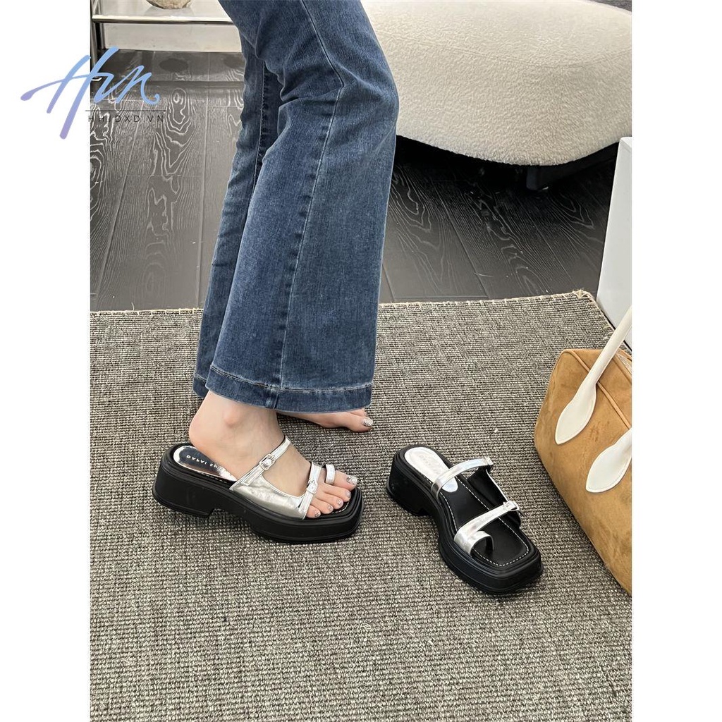 Giày Sandal Hở Ngón Đế Dày Mũi Vuông Phong Cách Hàn Quốc Thời Trang Xuân Hè Hàng Mới Dành Cho Bạn Nữ Mặc Ngoài Trời