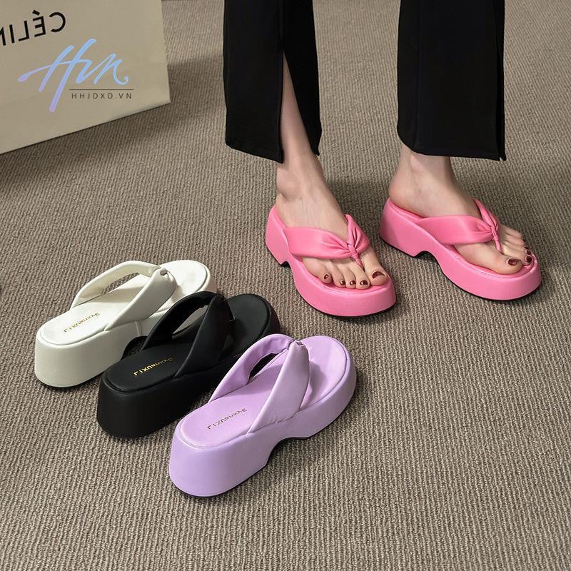 Dép Xỏ Ngón Đi Biển Đế Dày Chống Thấm Nước Thời Trang Mùa Hè 2023 Phong Cách Mới Bán Chạy-F