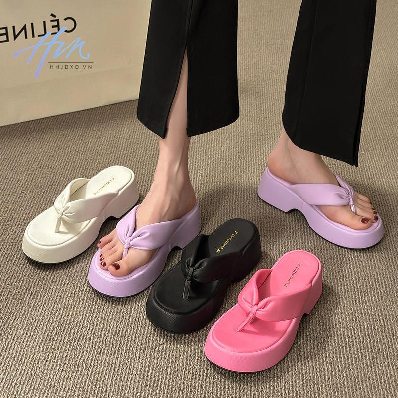 Dép Xỏ Ngón Đi Biển Đế Dày Chống Thấm Nước Thời Trang Mùa Hè 2023 Phong Cách Mới Bán Chạy-F