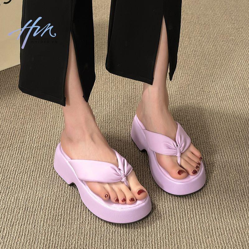 Dép Xỏ Ngón Đi Biển Đế Dày Chống Thấm Nước Thời Trang Mùa Hè 2023 Phong Cách Mới Bán Chạy-F