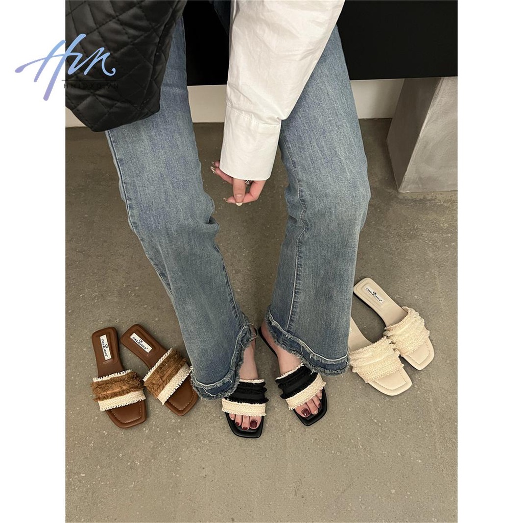Sandal Hở Ngón Mũi Vuông Phong Cách Hàn Quốc Thời Trang Xuân Hè Mới Cho Nữ