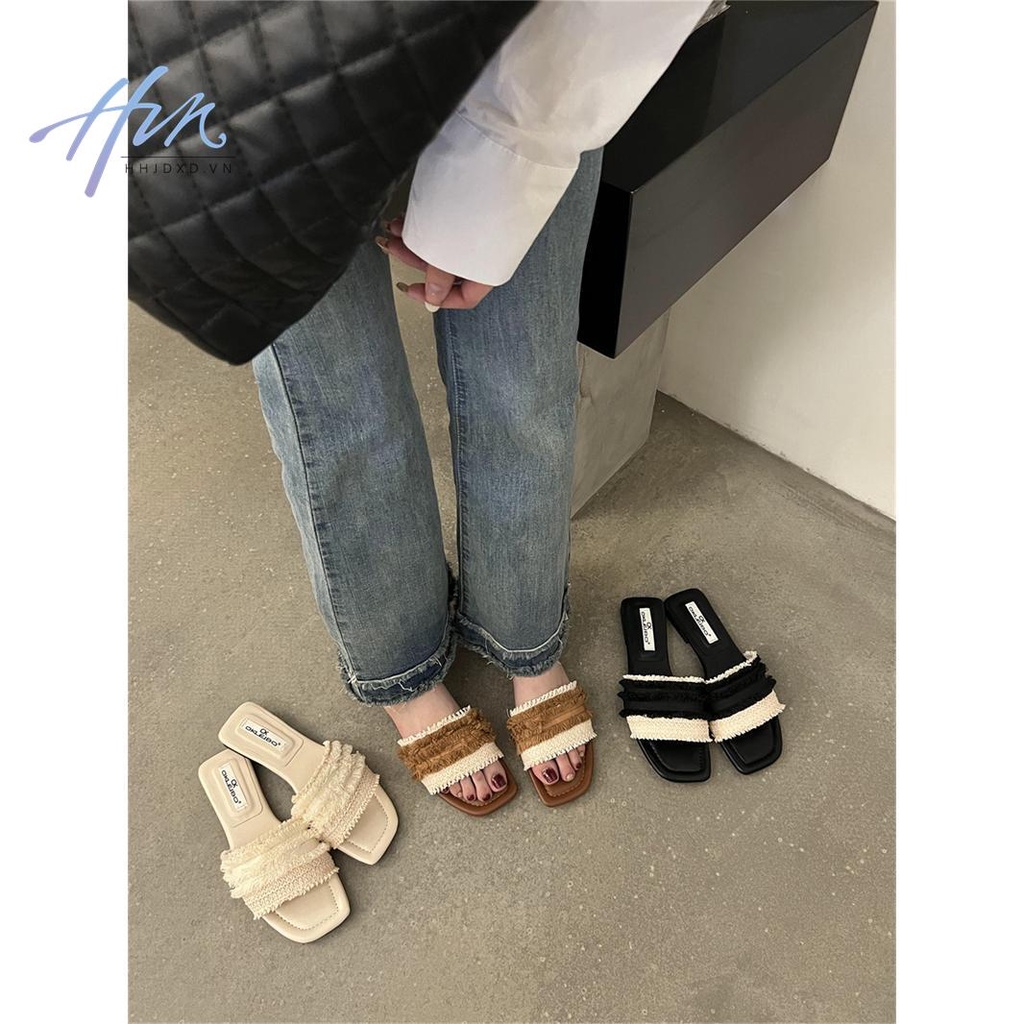 Sandal Hở Ngón Mũi Vuông Phong Cách Hàn Quốc Thời Trang Xuân Hè Mới Cho Nữ