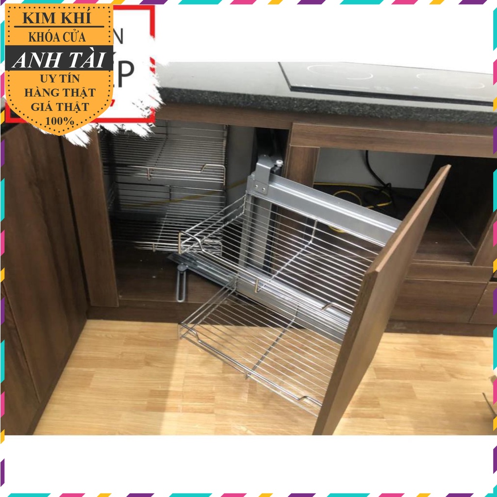 Kệ góc liên hoàn thông minh lắp góc tủ bếp cực kỳ tiện lợi