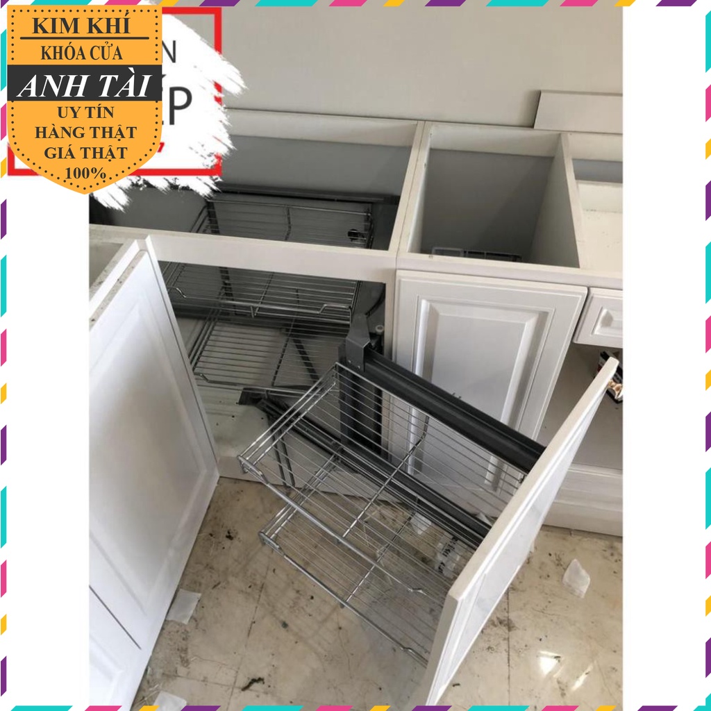 Kệ góc liên hoàn thông minh lắp góc tủ bếp cực kỳ tiện lợi