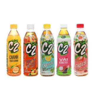 Trà xanh c2 hương chanh/ hương dâu anh đào/ hương đào - lốc 6 chai 455ml