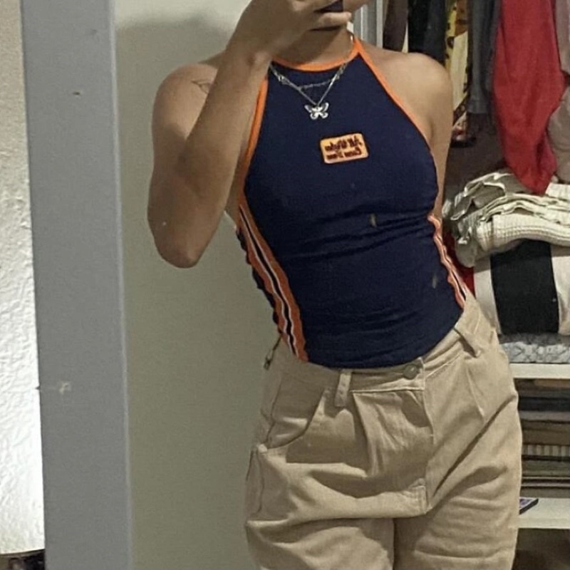 ÁO TANKTOP 2 DÂY CỔ YẾM ÔM CROPTOP THỜI TRANG NỮ TRENDY SEXY PHONG CÁCH Y2K BIKERCORE HOẠ TIẾT THÊU TRENDY GIÁ RẺ