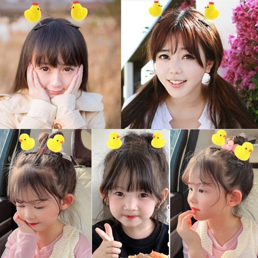1 Kẹp Tóc Hình Gà / Vịt Vàng Dễ Thương Cho Bé Gái