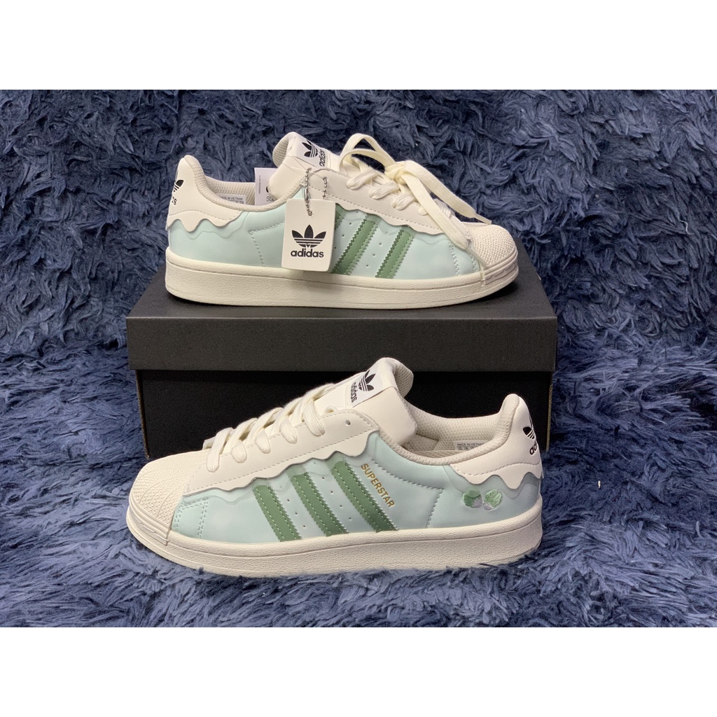 | FREESHIP FULL BOX | Giày thể thao adidas superstar sò xanh bản đẹp mẫu mới 2022 full box - giấy gói