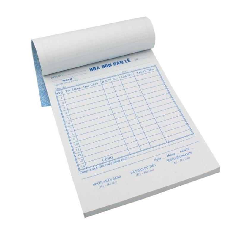 Sổ hóa đơn bán lẻ, hóa đơn bán hàng, sổ 1, 2 và 3 liên