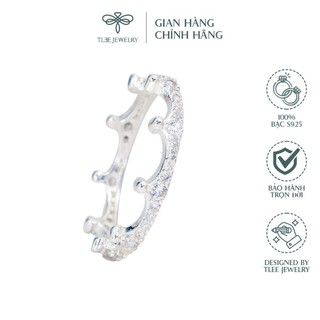 Nhẫn bạc nữ tlee crown nạm đá sang trọng tleejewelry a0161