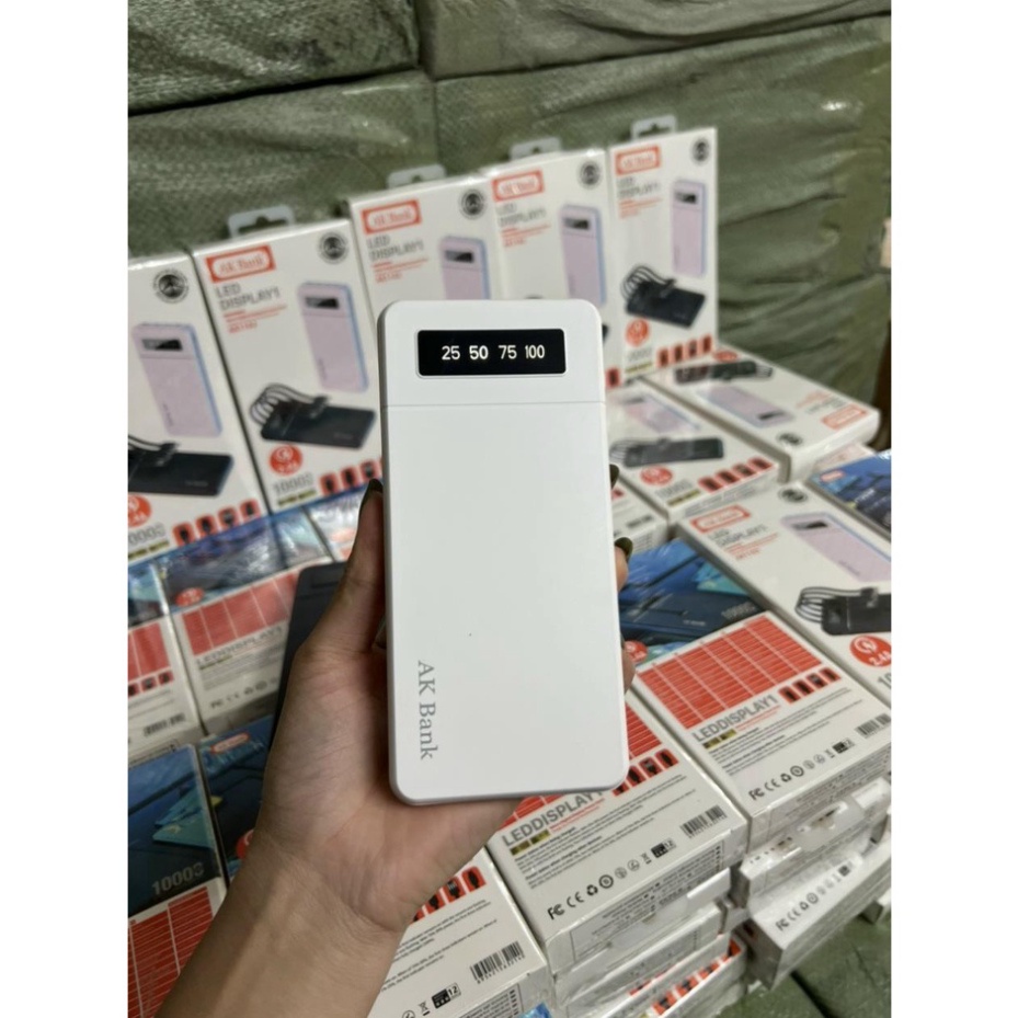 Sạc Dự Phòng AK BANK AK 1102 10000mAh Siêu Trâu có cáp sạc NEW