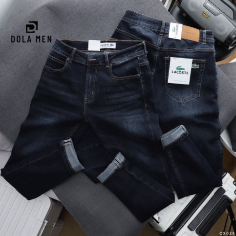 Quần Jean Nam LACOSTE NAVY Lót Viền Ống Form SlimFit Mềm Mịn Co Giãn Hàng Xuất Xịn Có Big Size Cao Cấp Dolamen