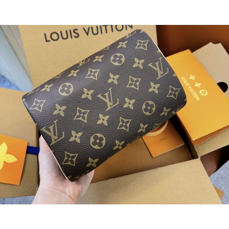 Túi xách nữ LV NANO  sz20cm hoa nâu da bò box nam châm cực xịn